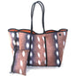 Camo Leopard Black Print Beach Tote – Women’s Neoprene Travel Bag, Diving Fabric Casual Handbag
