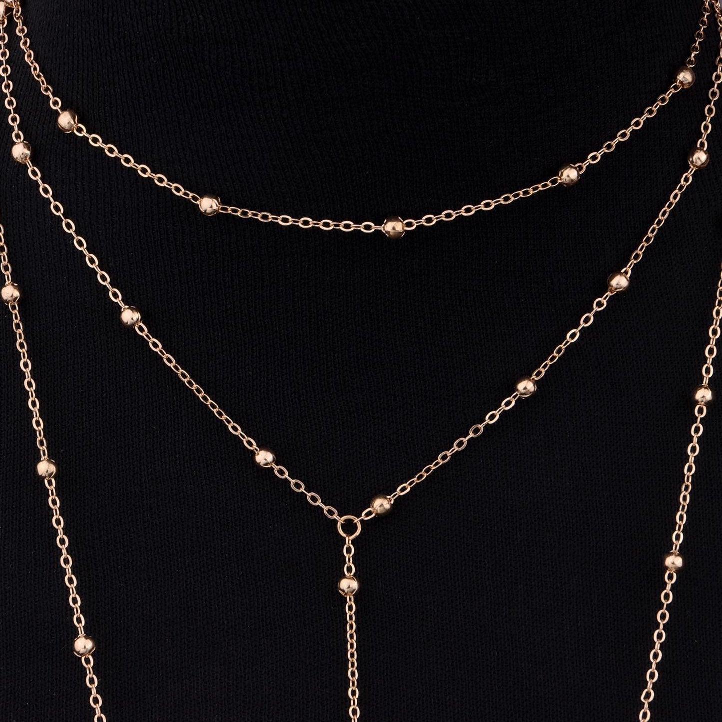 Double Cross Chain Popular Bead Chain Sexy Body Jewelry