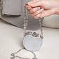 Elegant Mini Double Sided Rhinestone Purse – Heart Shaped Acrylic Mirror Bag, Trendy Mini Lipstick Purse for Prom