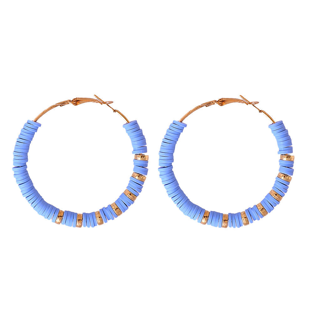 Handmade Lady Clay Hoop Earring