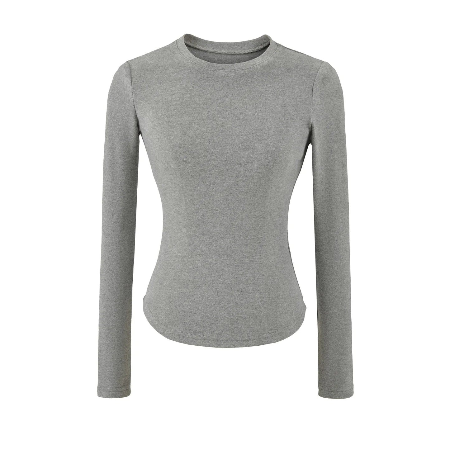 Hourglass Waist Long Sleeve T-Shirt beige