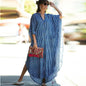 Black & Brown Striped Beach Robe ¨C Sexy Single-Breasted Bikini Cover-Up, Vacation Kimono