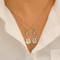 Fashion Guitar Music Instrument Necklace & Earrings Women Hip Hop Moon Star Pendant