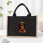 Cotton and linen canvas tote bag, printed letter tote bag, portable light handbag, gift shopping bag