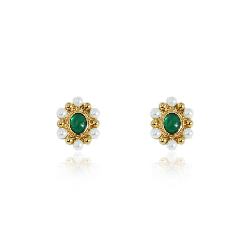 Baroque Pearl Opals Flowers Earrings