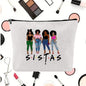 Linen printed cosmetic bag, cosmetic lipstick storage bag, small simple zipper evening clutch bag,