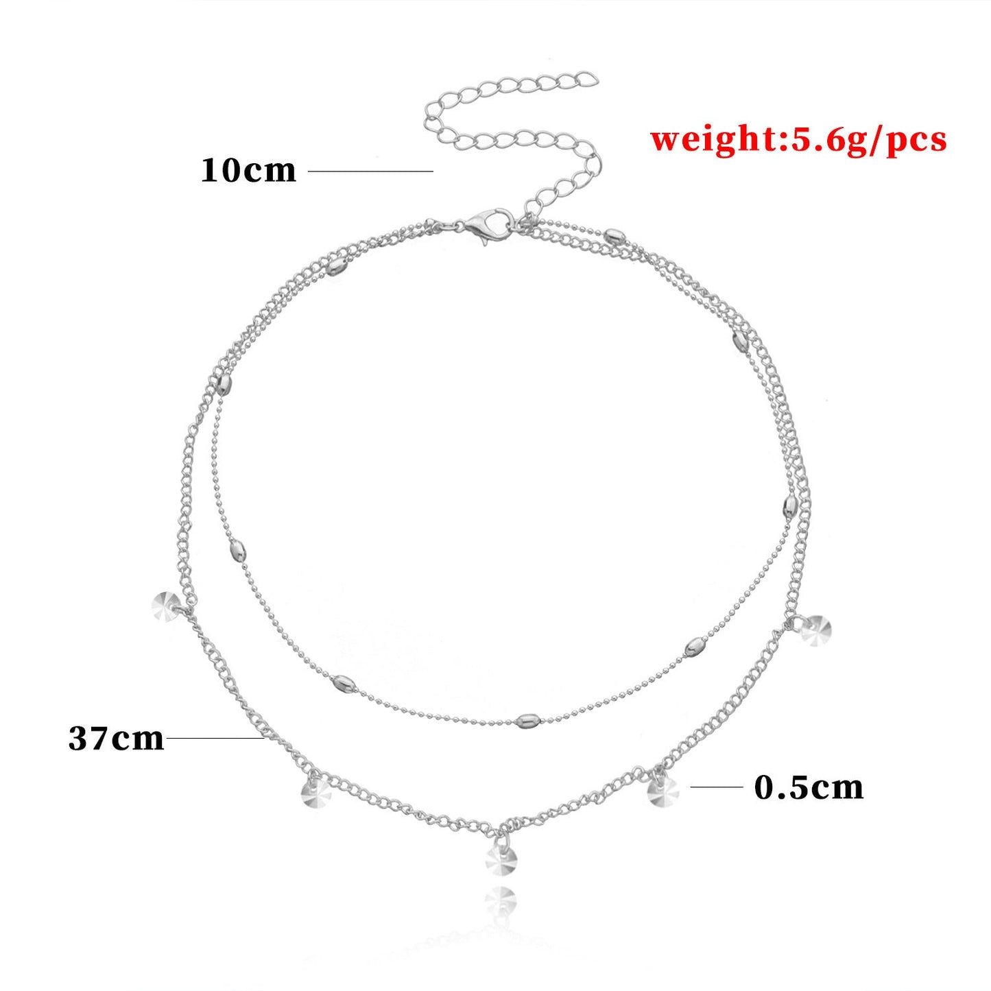 Small Crystal Stone Beads Chain Necklace