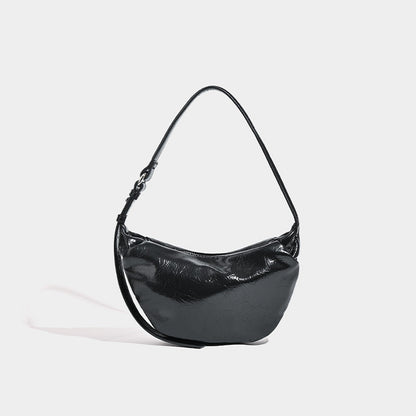 Retro red women's bag, pleated oval casual bag, shoulder bag, shoulder bag, hobo bag for women