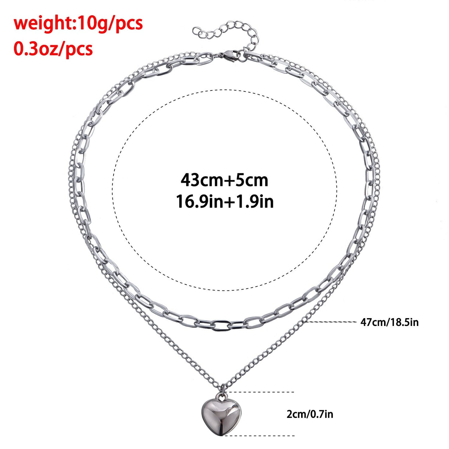 Double Layer Steel Necklace love Necklace