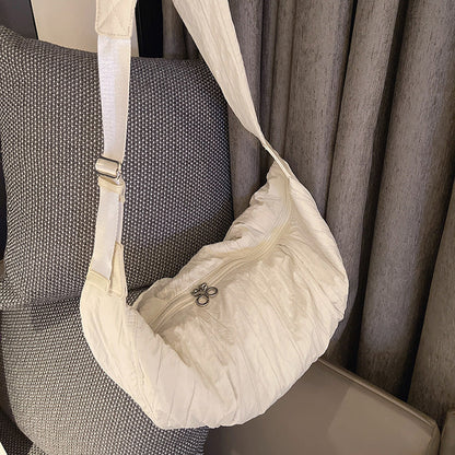 Nylon shoulder shoulder crescent bag, hobo bag for women, French women shoulder bag, crossbody bag lightweight