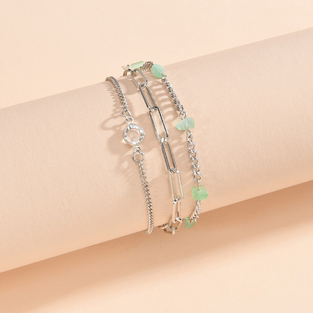 Multi-Layered Nature Stone Anklet Jewelry
