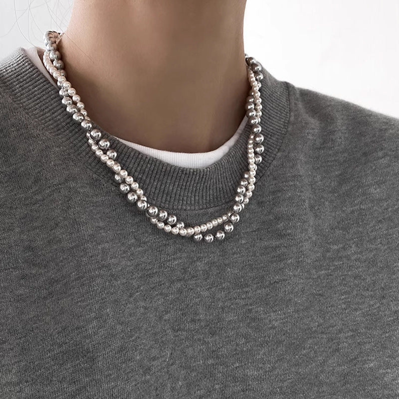 Layered Imitation Pearl Beaded Necklaces