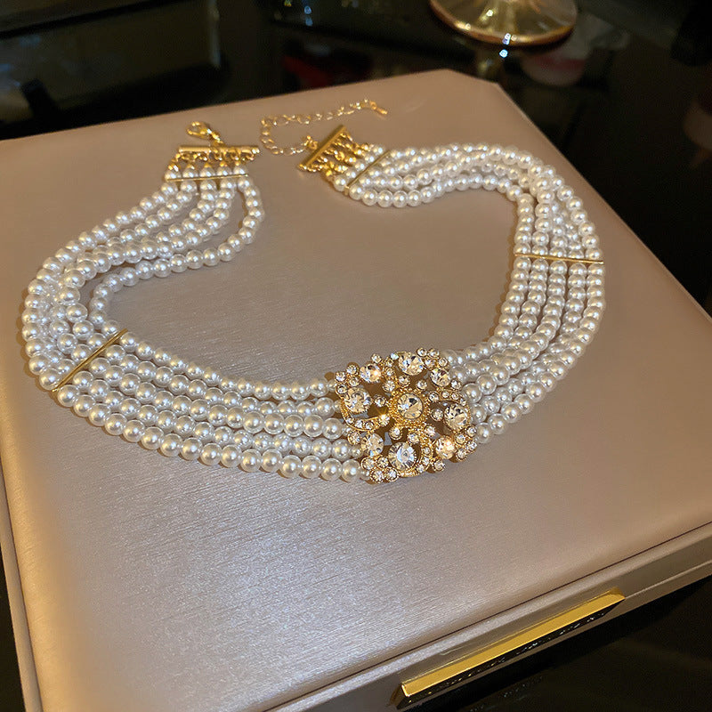 Multi Layer Pearl Beaded Necklaces Healing Crystal Jewelry Necklace