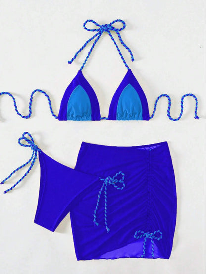 3 Piece Bikini Swimsuit Women's Split Swimsuit Bikini