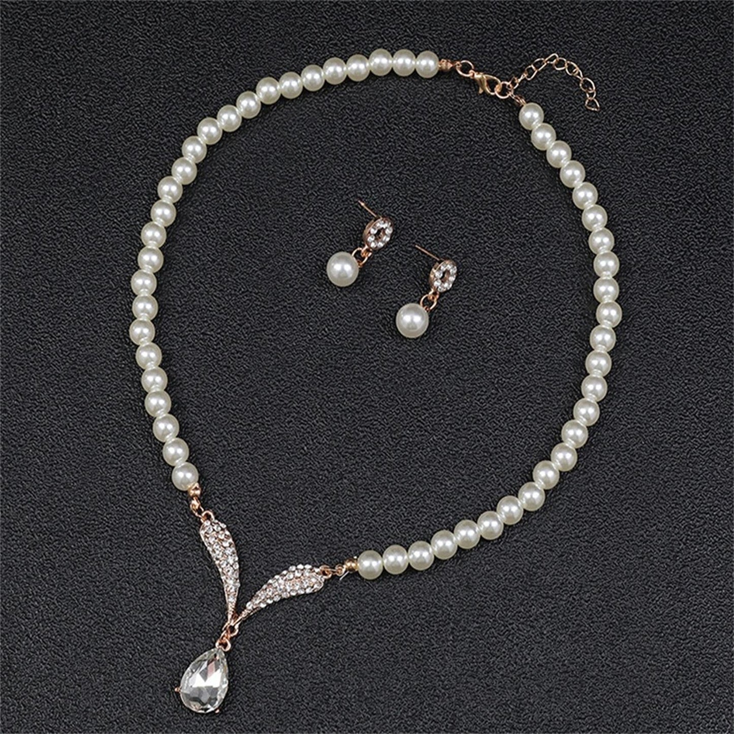 Lady Pearl Jewelry Sets Necklace Earrings Wedding Jewelry Sets