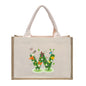 Cotton and linen canvas tote bag, printed letter tote bag, portable light handbag, gift shopping bag