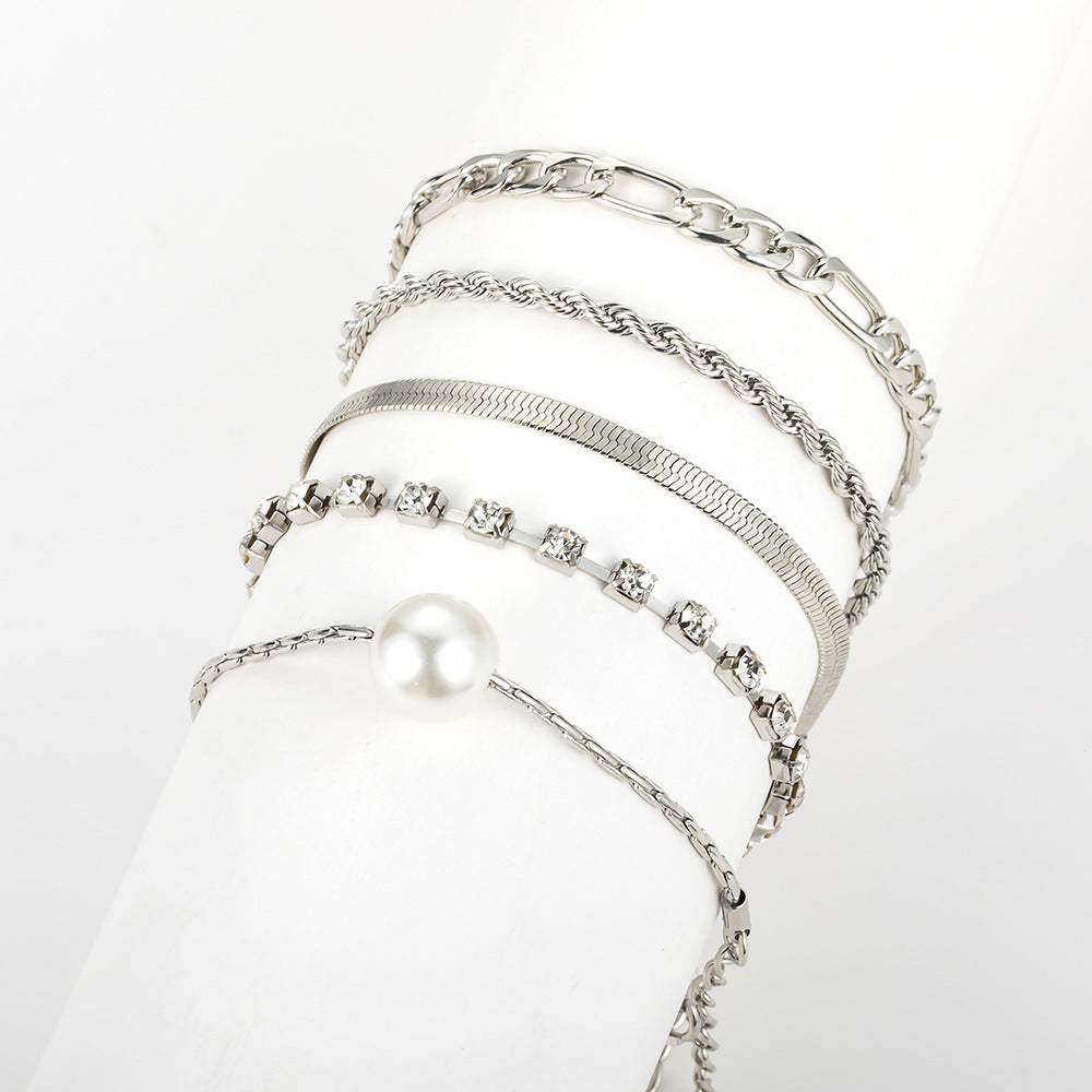 Multi-Layer Snake Bone Chain Bracelet Set