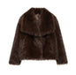 Women's Faux Fur Coat with Large Lapel