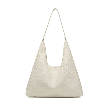 Soft leather woven hobo bag for women, tote bag for women, casual large capacity handheld shoulder bag, shoulder hobo purse