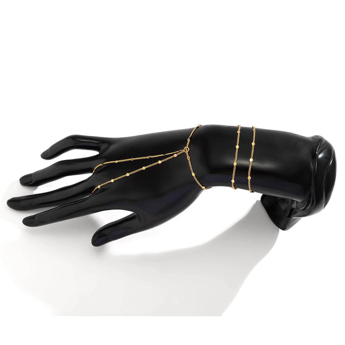 Multi-layer Sequin Chain Ring Bracelet