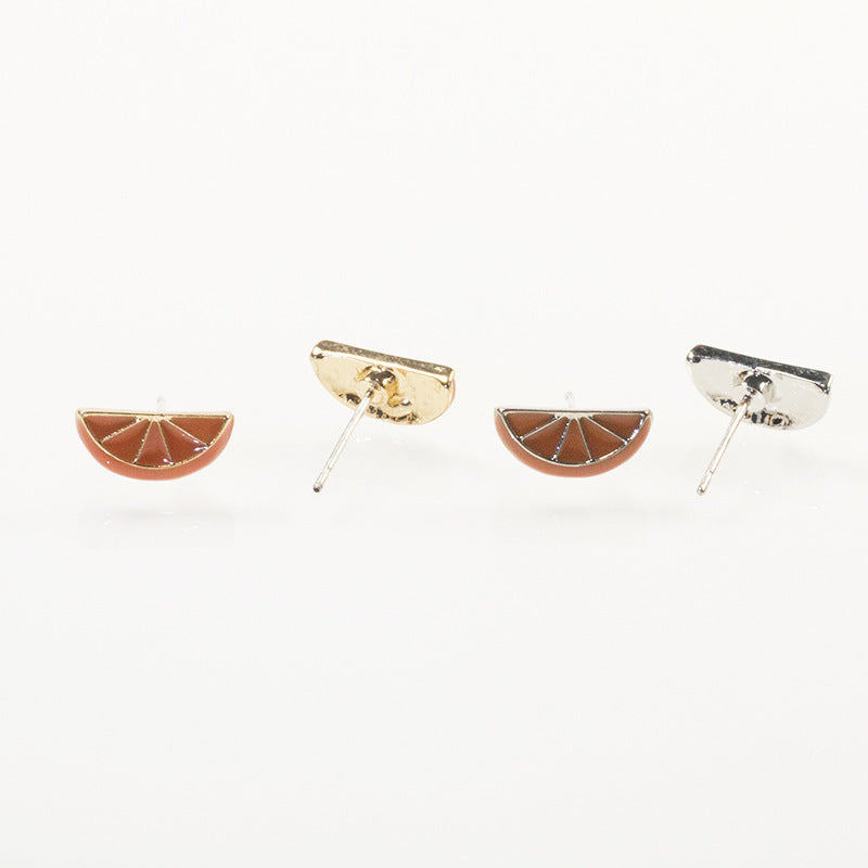 Enamel Orange Stud Earring