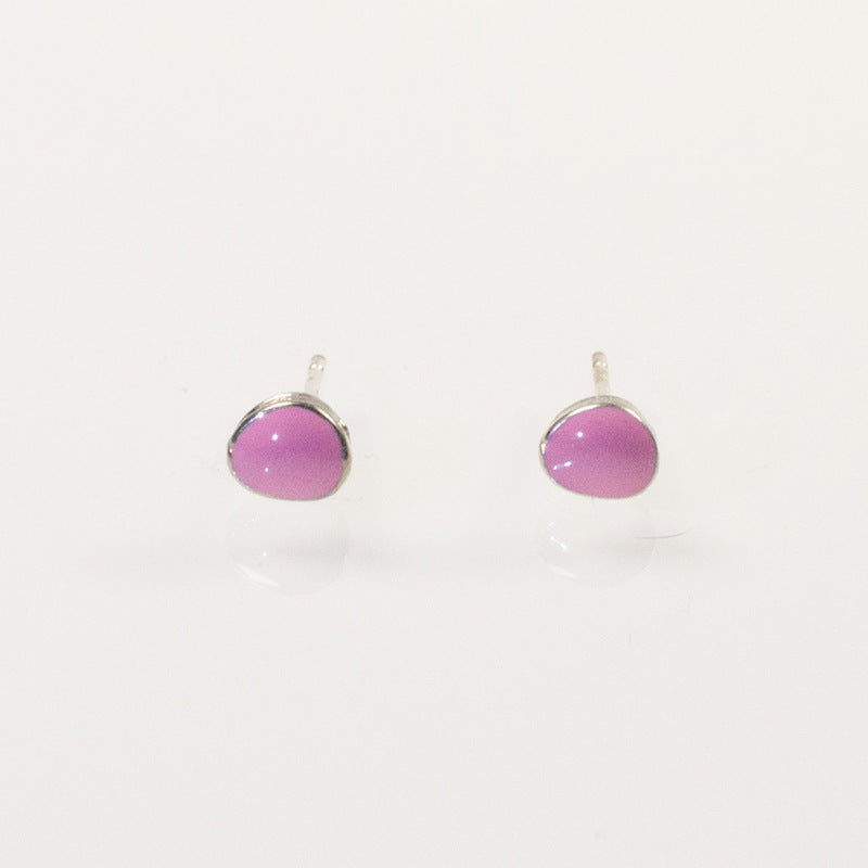 Pink Mini Emerald Stud Earring