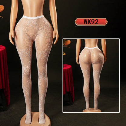 Erotic Pantyhose Fishnet Stockings Nightclub Sexy Floral Jacquard Pure Desire Flirting Hollow Out