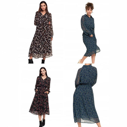 Fashion Floral Print Cardigan Dress – Loose Long Sleeve Shirt Midi, Open-Front Layering Piece