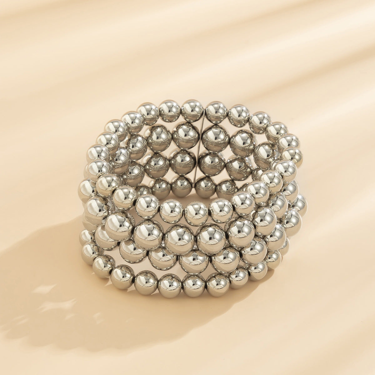 Multilayer Choker Necklace Round Plastic Resin Beads