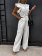 High Waist Commuter Strap-Up Jumpsuit - Summer Wide Leg Streetwear Jumpsuit