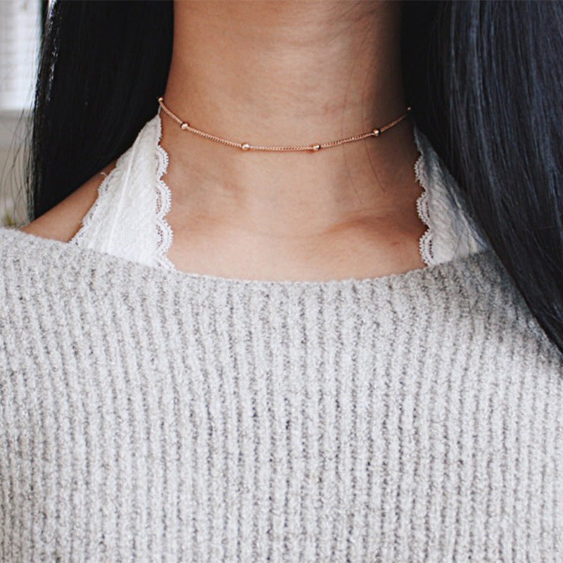 Bead Delicate Chain Necklace