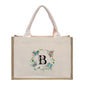 Cotton and linen canvas tote bag, printed letter tote bag, portable light handbag, gift shopping bag