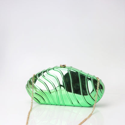 Acrylic Striped Minimalist Chain Banquet Bag, Evening Purse, Evening Bags for Women Formal
