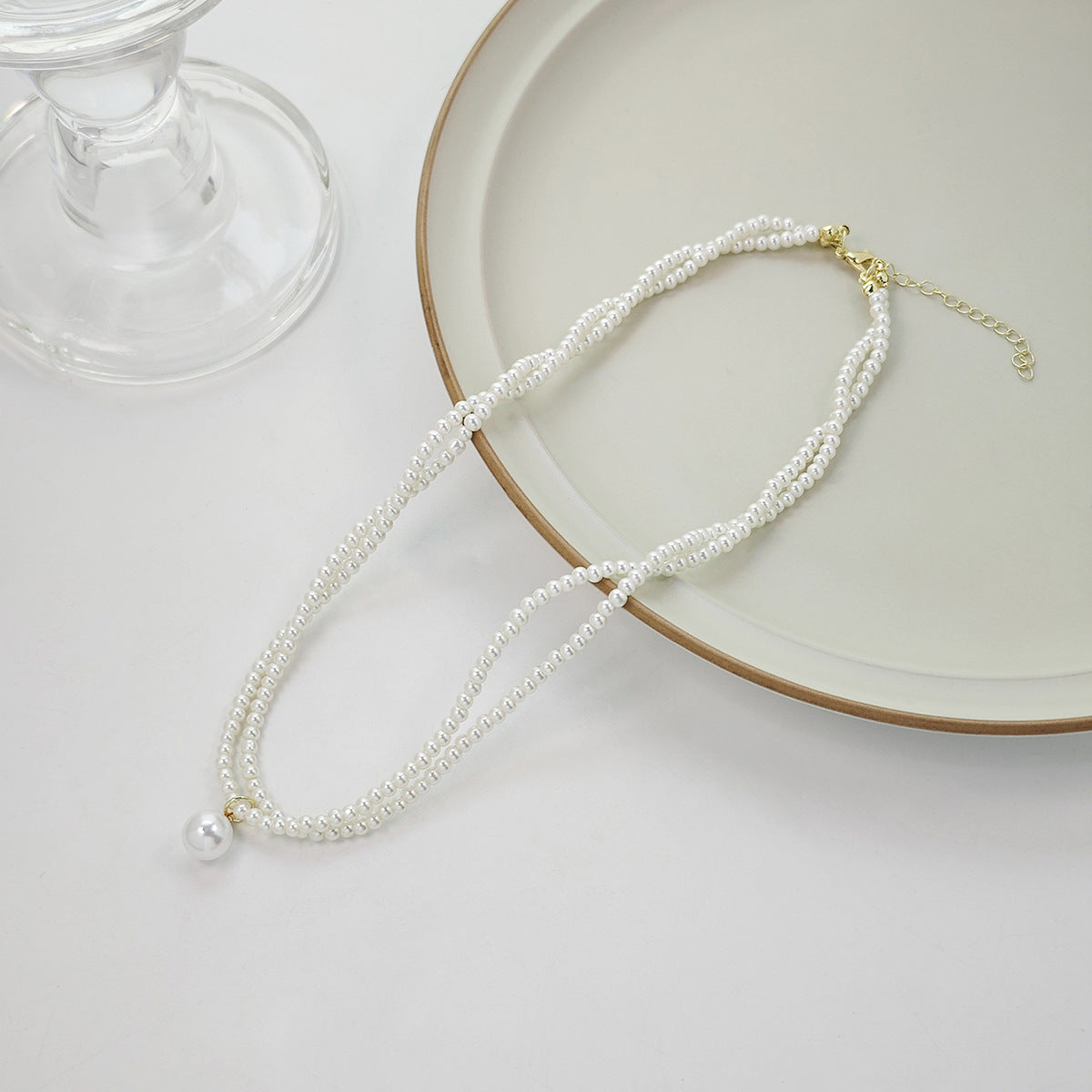 Multi Strand Pearl Necklace Pearl Choker Necklace