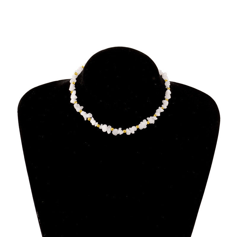 Irregular Natural Stone Beaded Necklace