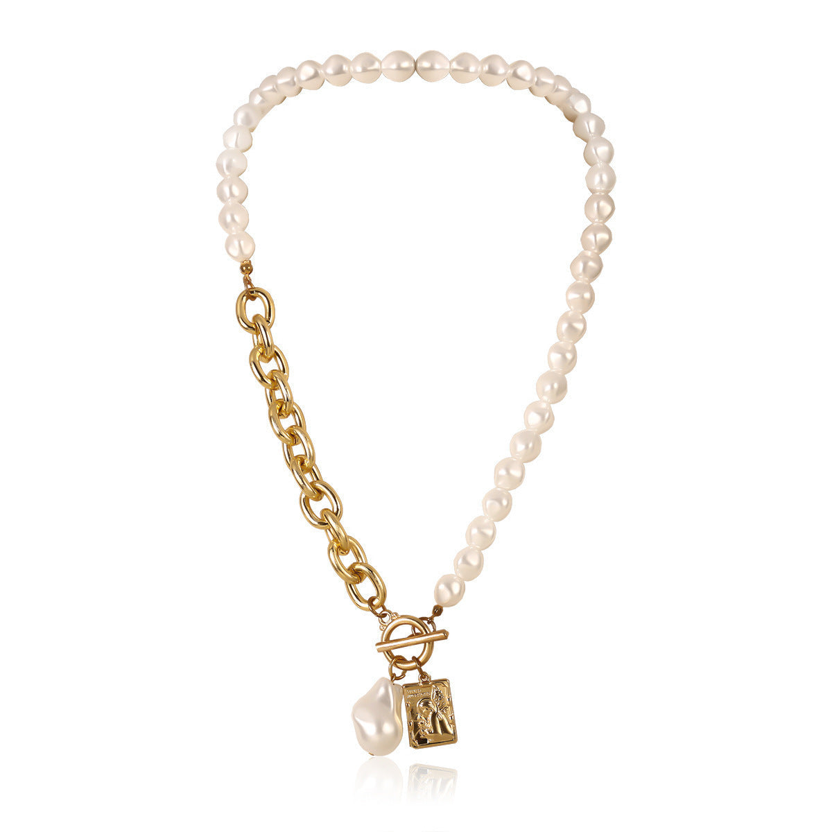 Punk Jewelry Cuban Baroque Pearl Pendant Necklaces