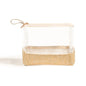 Ladies straw wristlet purse, Cosmetics storage bag transparent, toiletries storage bag, Transparent Cosmetic Bag,