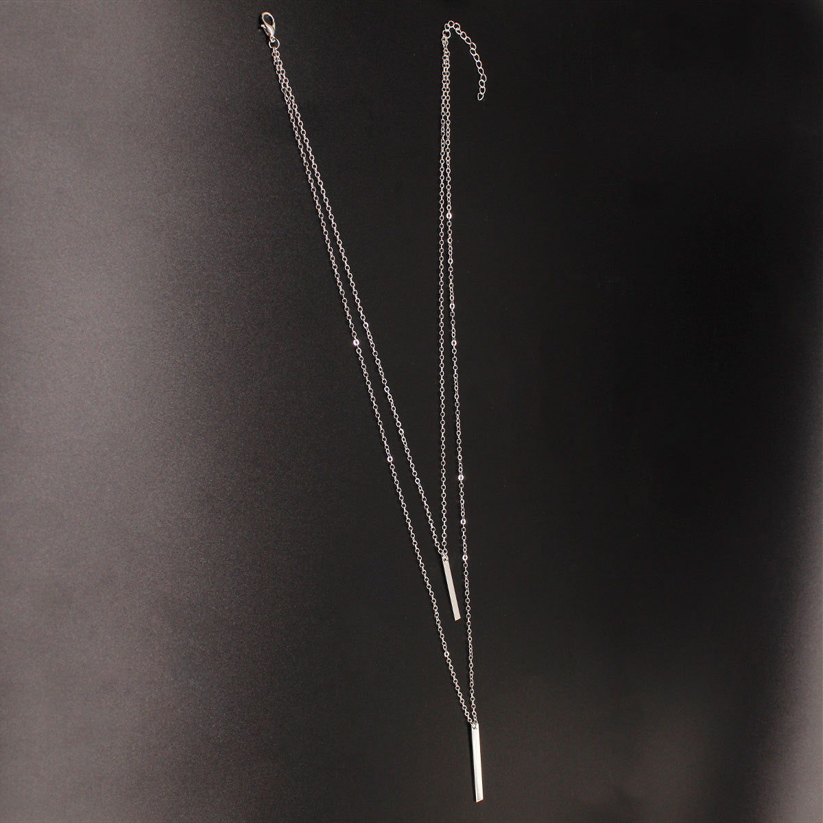 Layered Rectangular Pendant Necklace