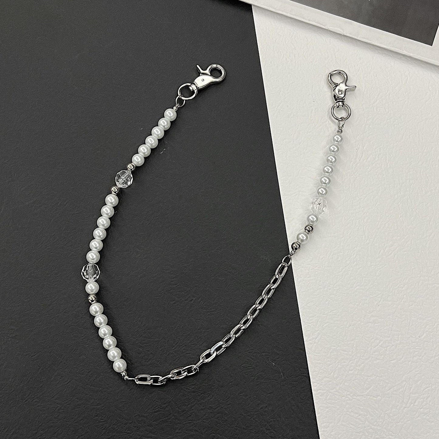 Irregular Imitated Pearl Glass Beaded Pants Chain
