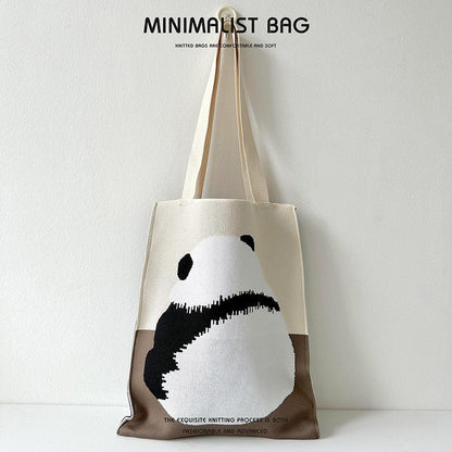 Quirky Knit Shoulder Bag – Novelty Large Tote, Commuter-Friendly Animal Purse