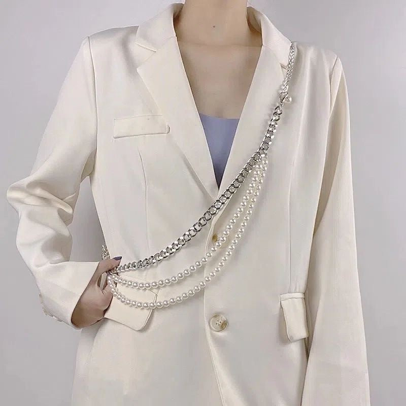 Multi-layer Chain Belt Pearl Layered Waist Chain