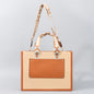 Straw tote bag, seaside vacation tote bag, large capacity beach bag, handbag contrasting color crossbody shoulder bag women with guitar belt