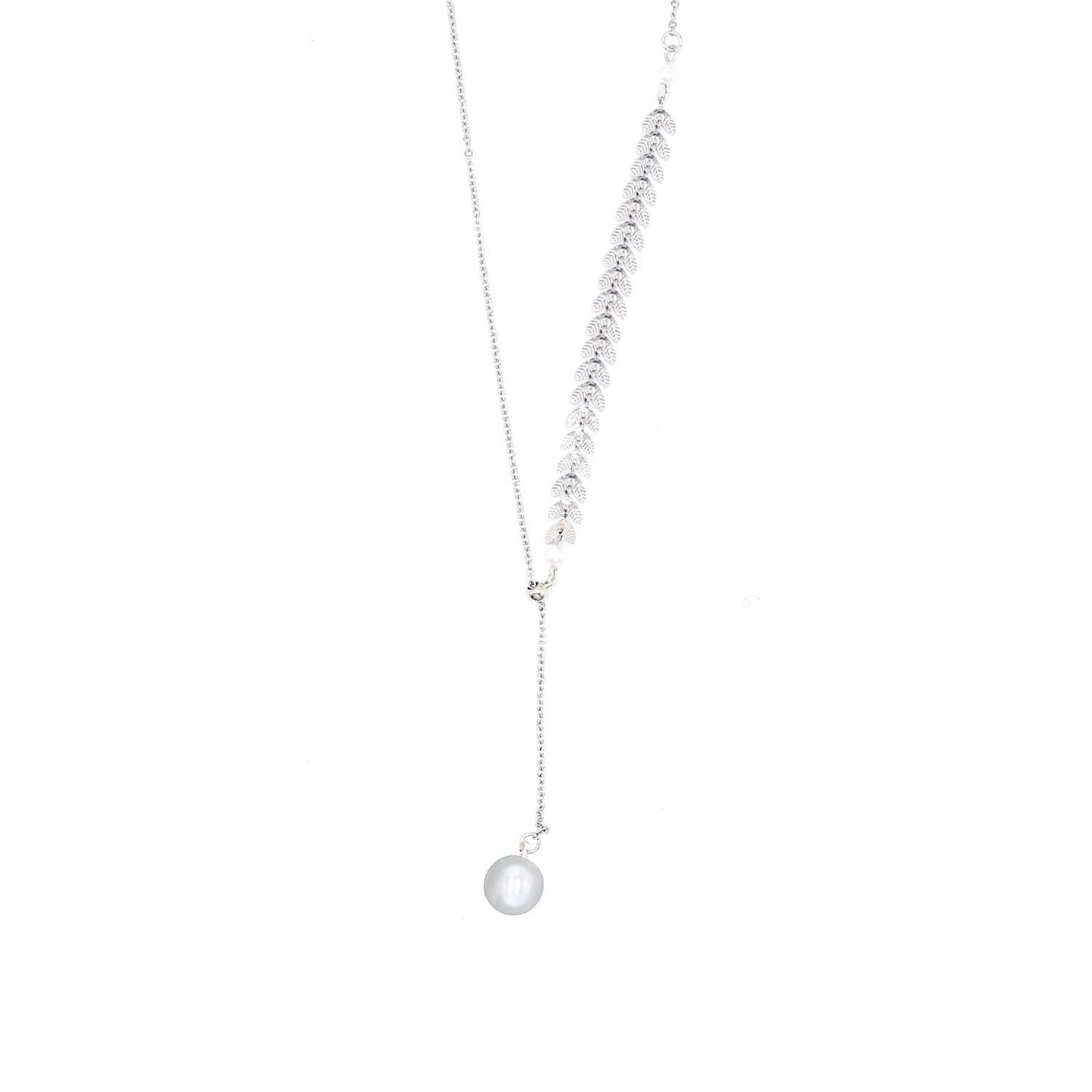 Three-piece Wheat Pearl Necklace Earrings Bracelet Set Jewelry