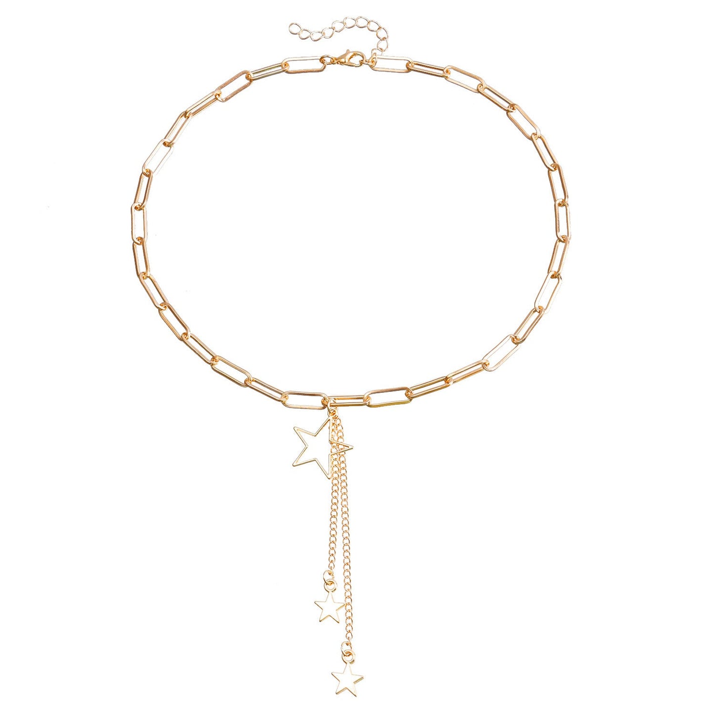 Star Paperclip Chain Pendant Necklace