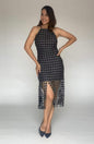 Women's Summer Halter Dress – Fashion Asymmetric Hem Maxi, Designer Detail Gown