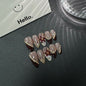Hot Sale Hand Painted 3D Carving White Premium Medium and Long Press on Nails