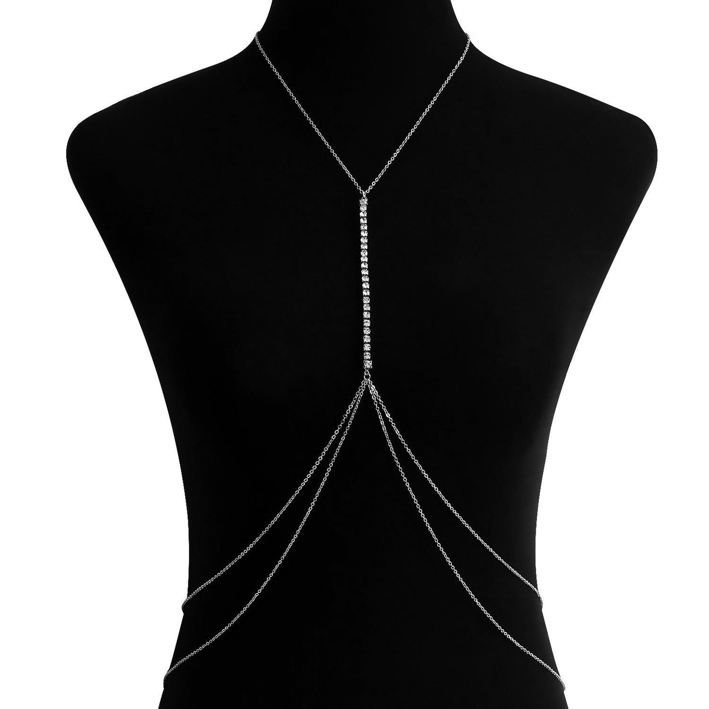 Simple Rhinestone Bikini Breast Chain Waist Chain Sexy Body Jewelry