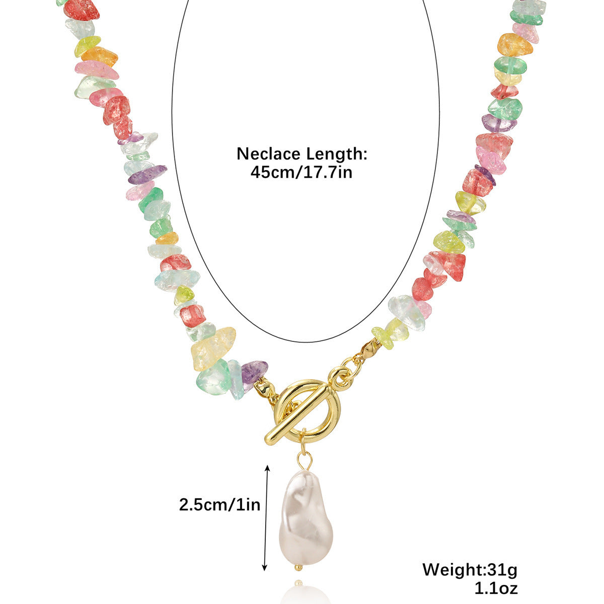 Natural Stone Bead Necklace