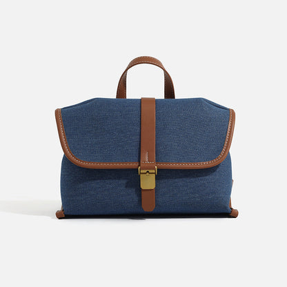 Denim messenger bag, women's casual canvas handbag, tote square bag