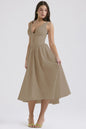 Summer Slim Suspender Long Dress Fashion Printed V-Neck Temperament Dress